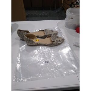 Isaac Mizrahi Faux Snake Print Pointed Toe Flats Shoes